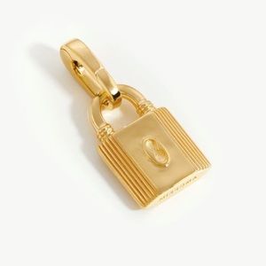 Missoma 18ct gold plated small ridge padlock clip on pendant
